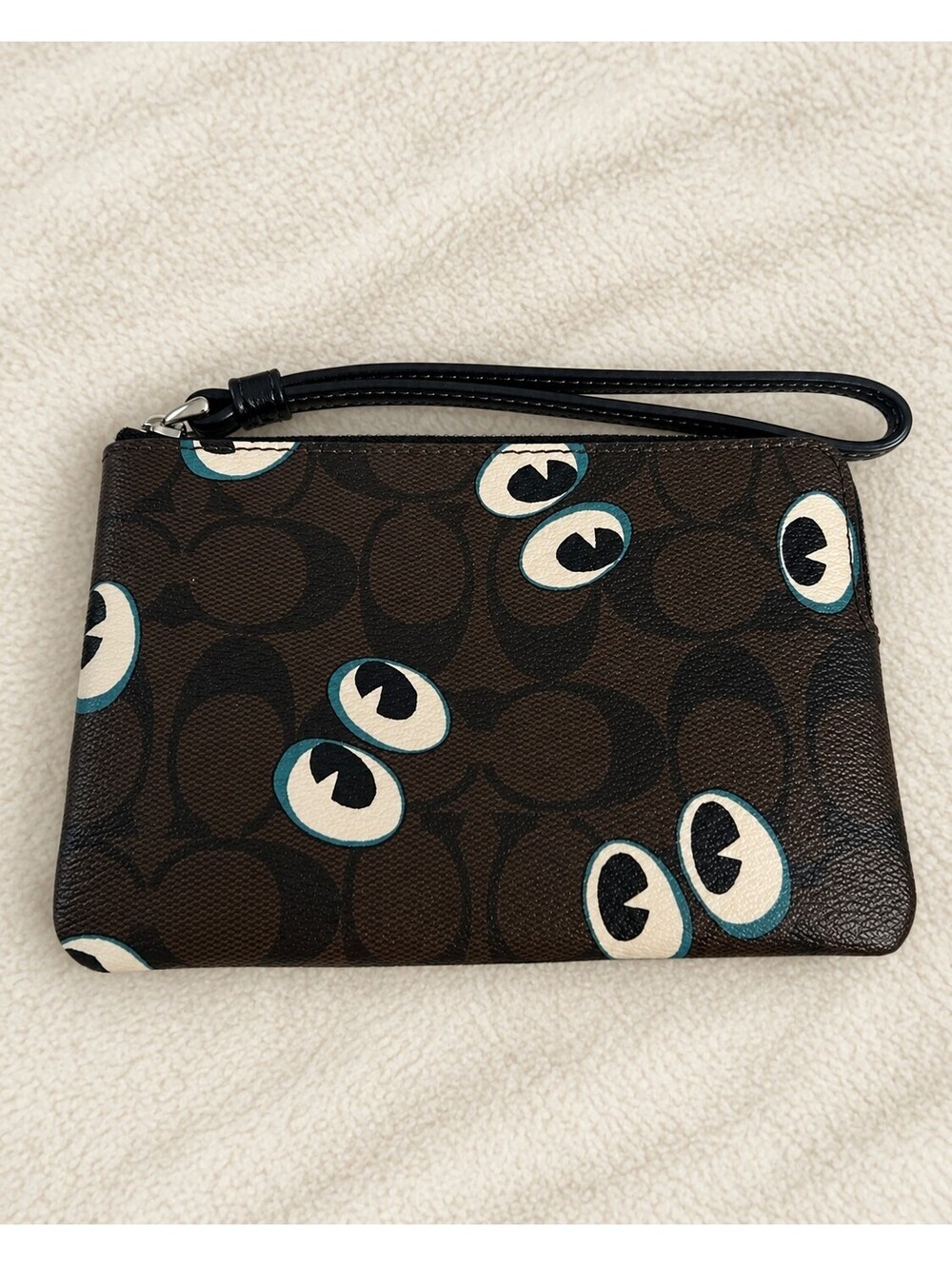 Coach Corner Zip Wristlet in Signature Canvas with Halloween Eyes